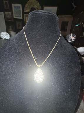 Juicy Couture Goldtone Pavé Teardrop Pendant Necklace